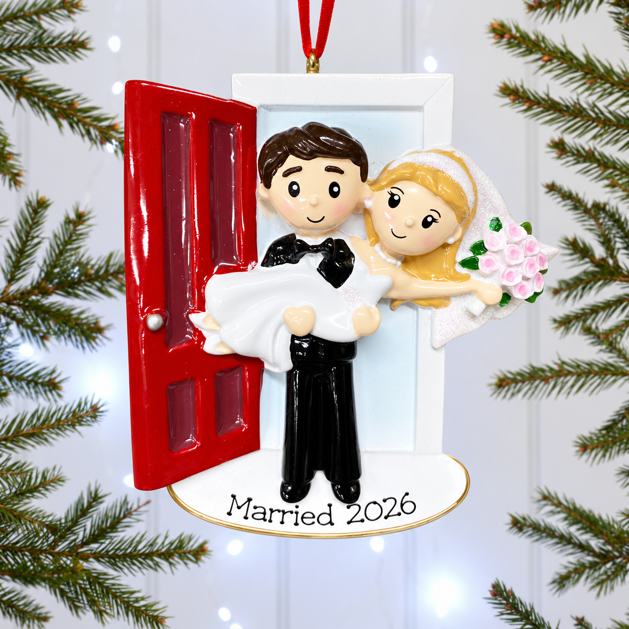 Personalised Family Christmas Xmas Tree Decoration Ornament - Mr & Mrs