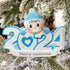Personalised Baby's 1st Christmas Xmas Tree Decoration Ornament - 2024 Boy or Girl