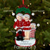 Personalised Family with Black Dog Christmas decoration - Family of 6