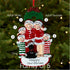 Personalised Family with Black Dog Christmas decoration - Family of 4