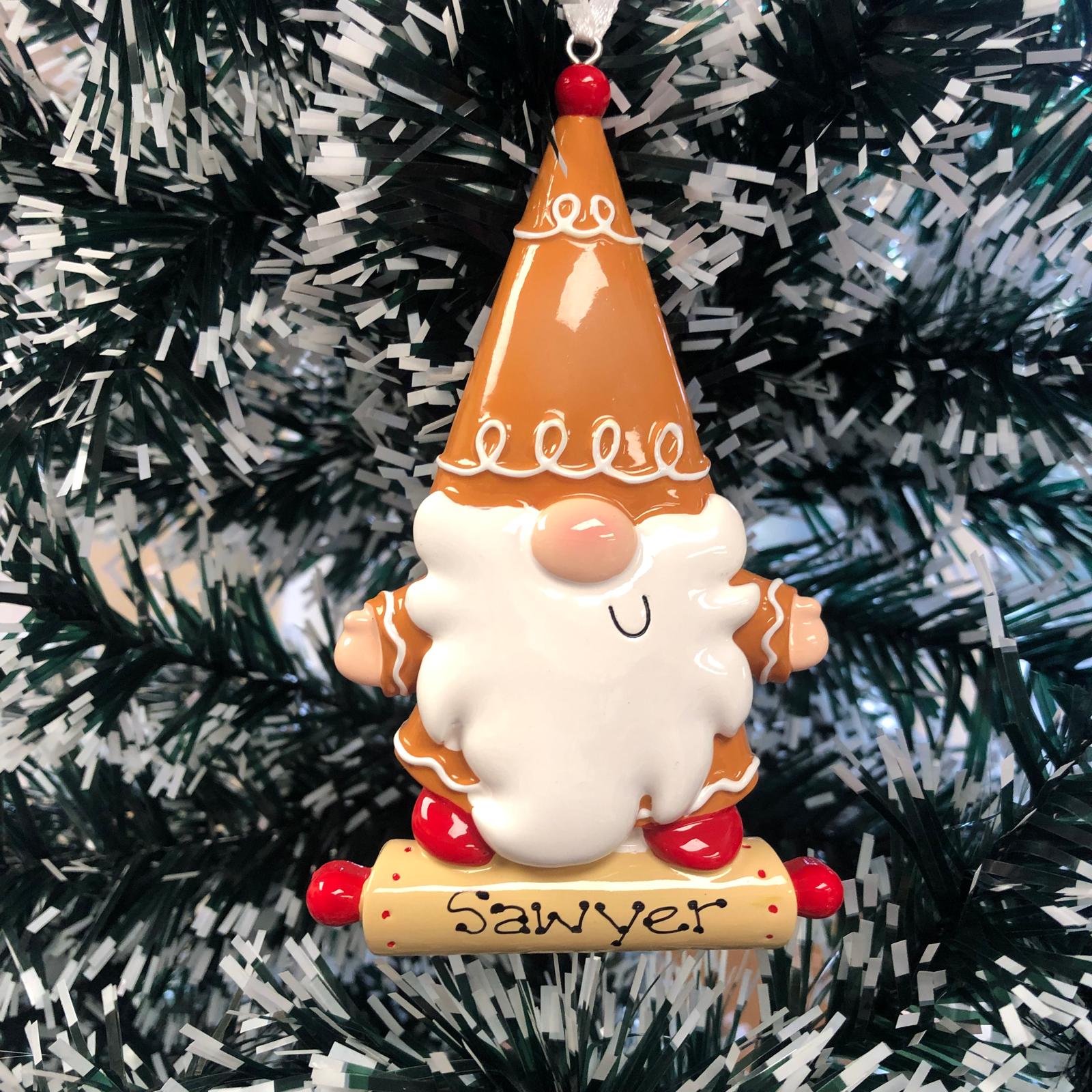 Personalised Family Christmas Xmas Tree Decoration Ornament - Gingerbread Gnome