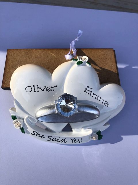 Personalised Family Christmas Xmas Tree Decoration Ornament - She Says Yes