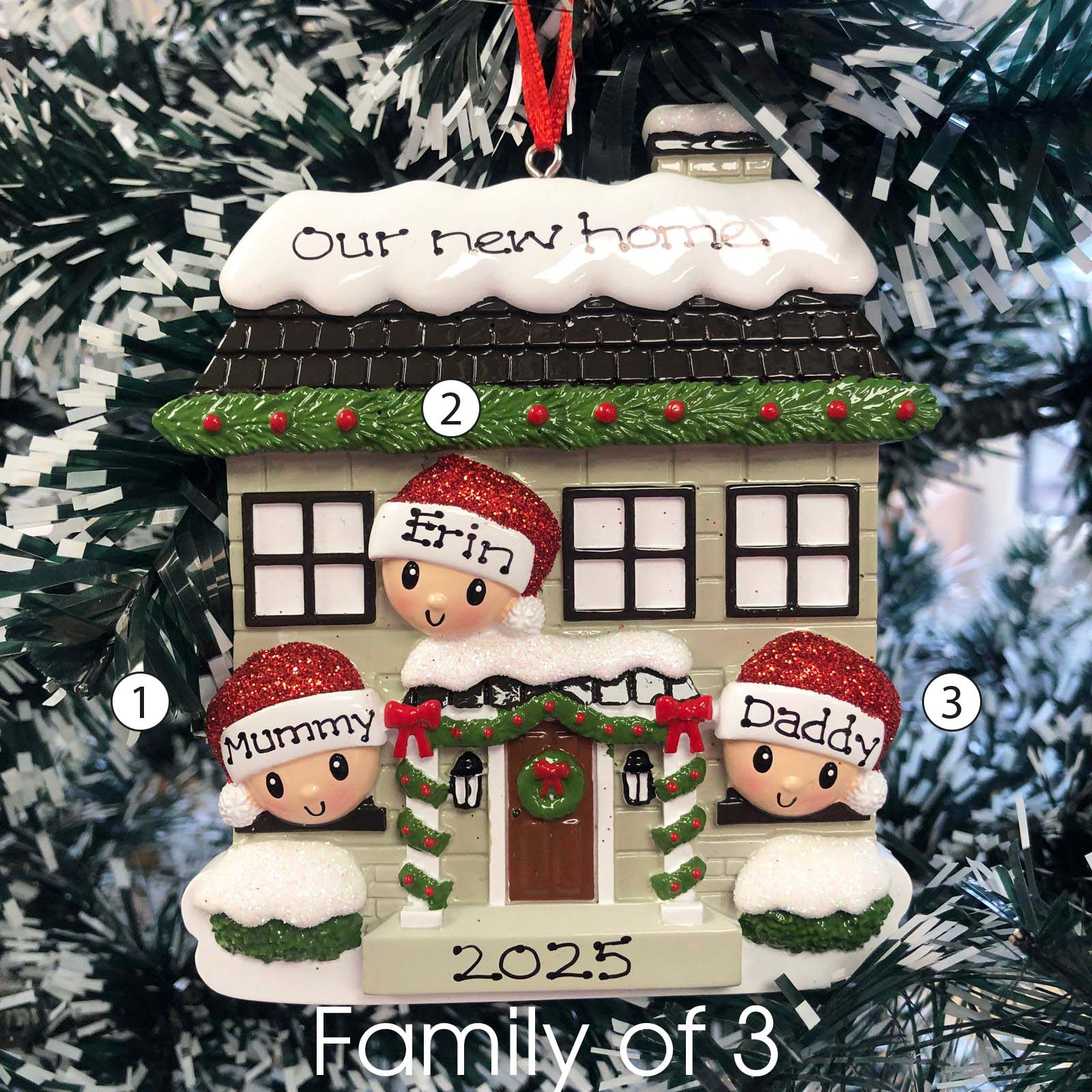 Personalised Family Christmas Decoration - New House Family