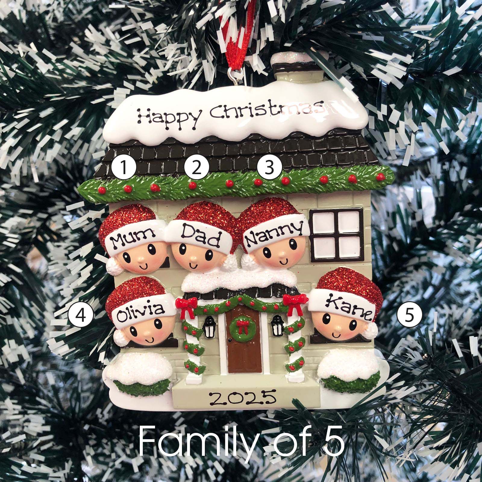 Personalised Family Christmas Decoration - New House Family