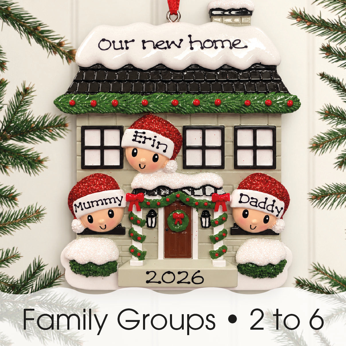 Personalised Family Christmas Decoration - New House Family