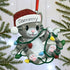 Personalised Pet Cat Christmas Xmas Tree Decoration Ornament - Cat Tangled in Lights