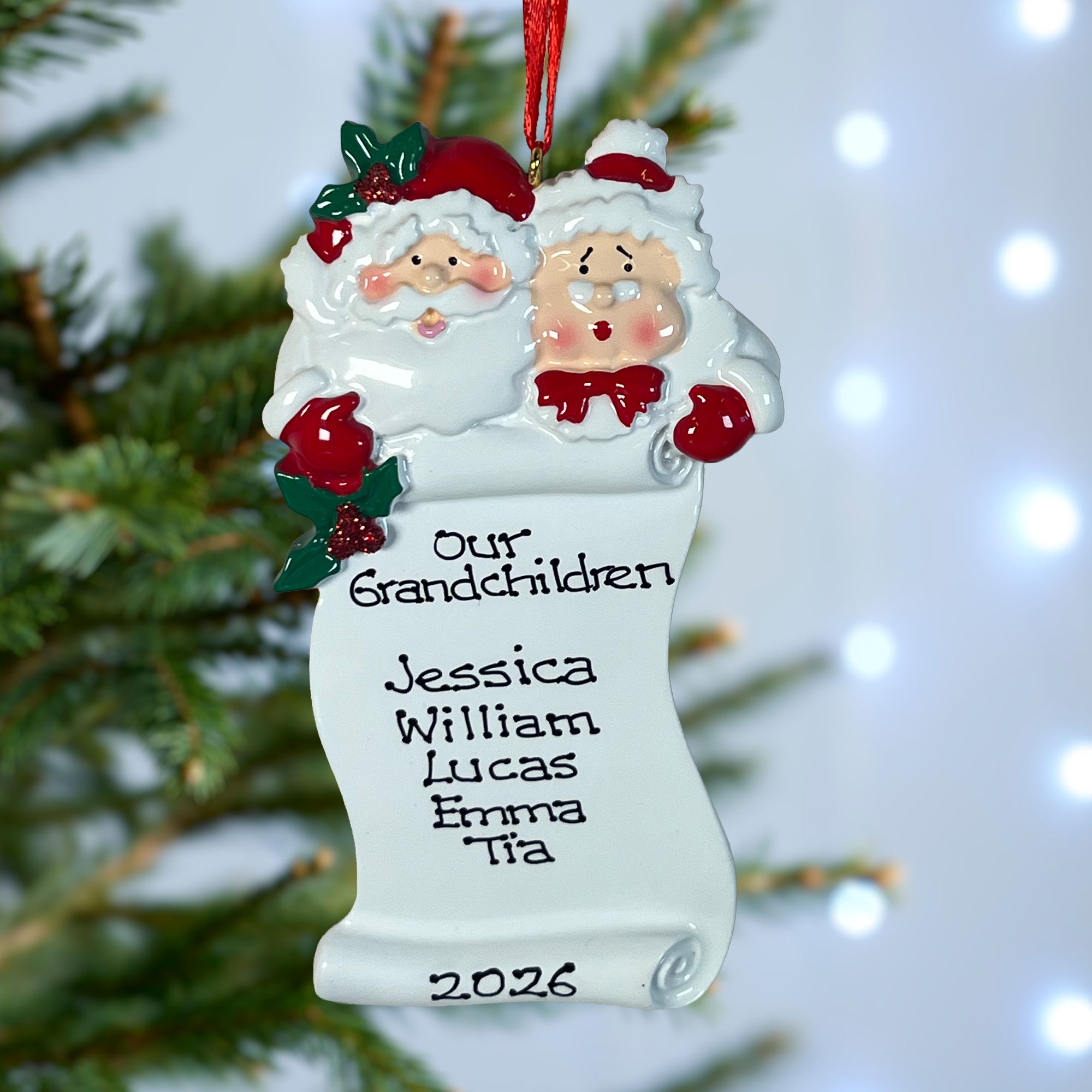 Personalised Grandparents' List Christmas decoration