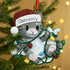 Personalised Pet Cat Christmas Xmas Tree Decoration Ornament - Cat Tangled in Lights