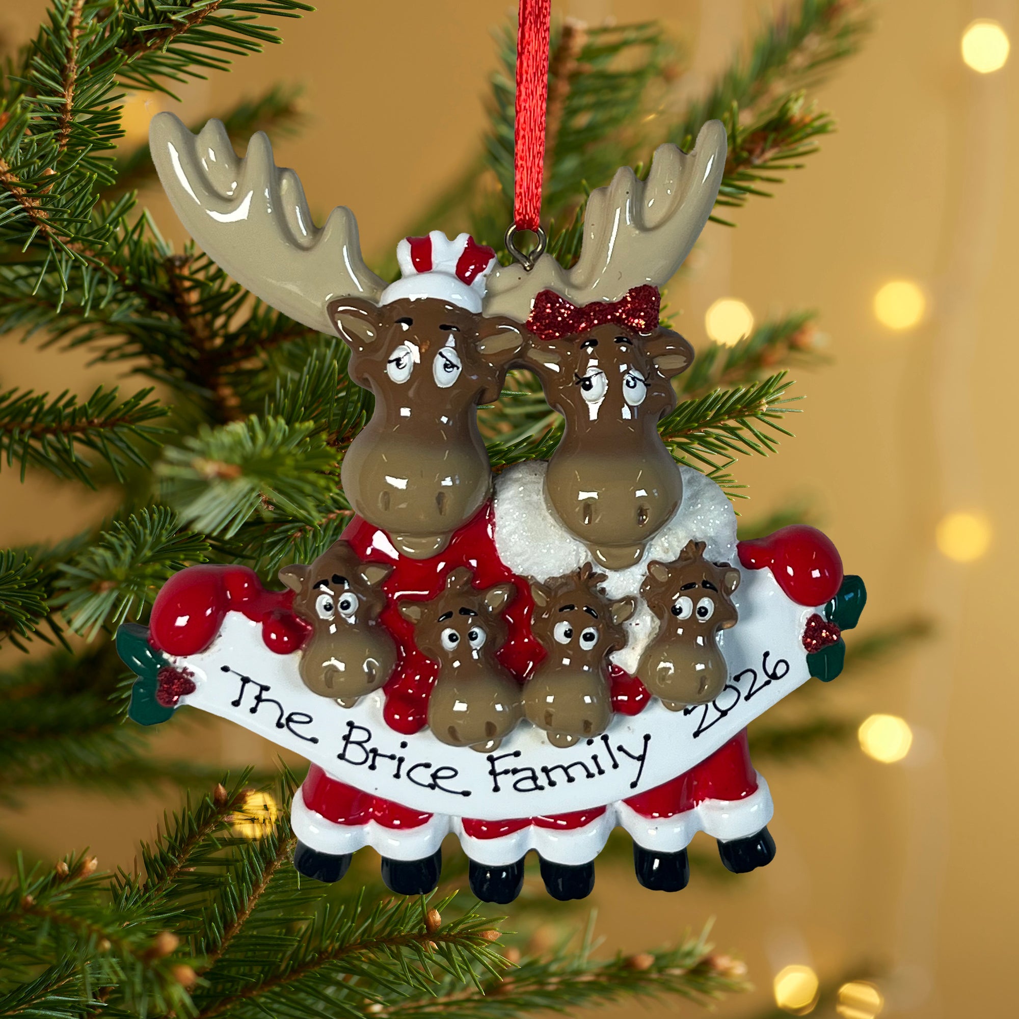 Personalised Moose Family Christmas decoration