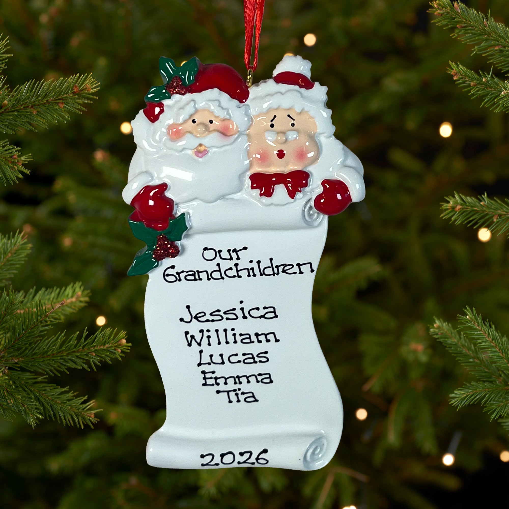 Personalised Grandparents' List Christmas decoration