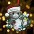 Personalised Pet Cat Christmas Xmas Tree Decoration Ornament - Cat Tangled in Lights