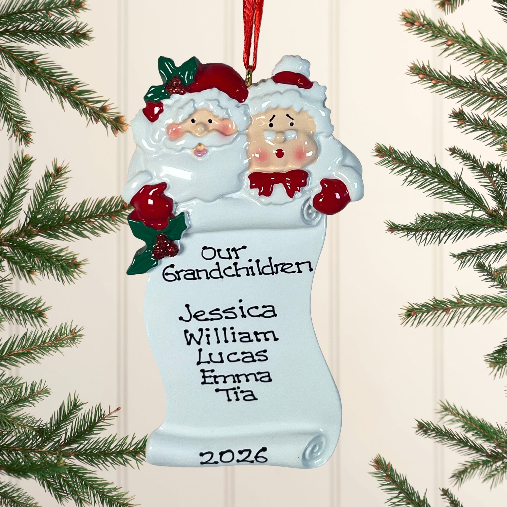 Personalised Grandparents' List Christmas decoration