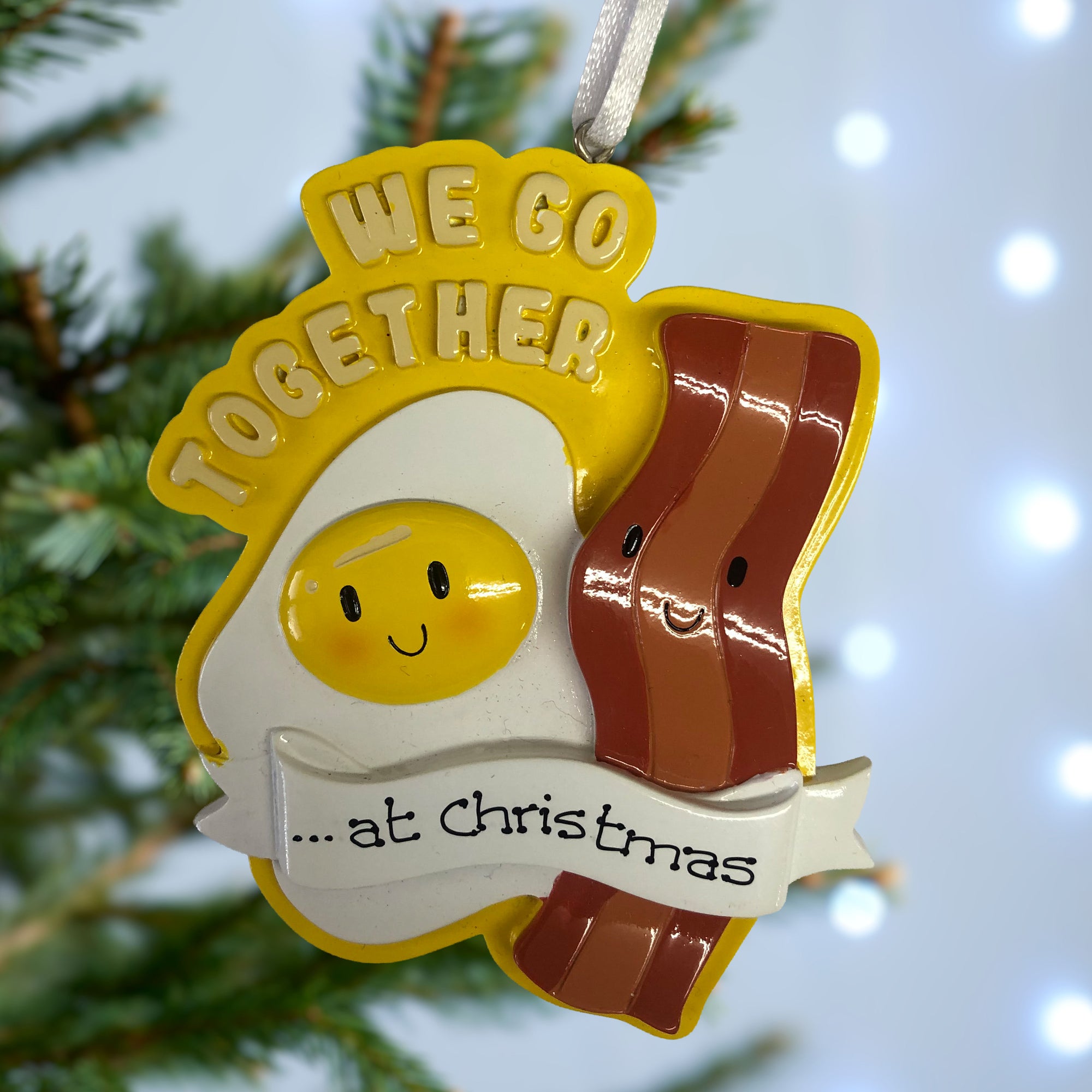 Personalised Bacon & Egg Christmas decoration