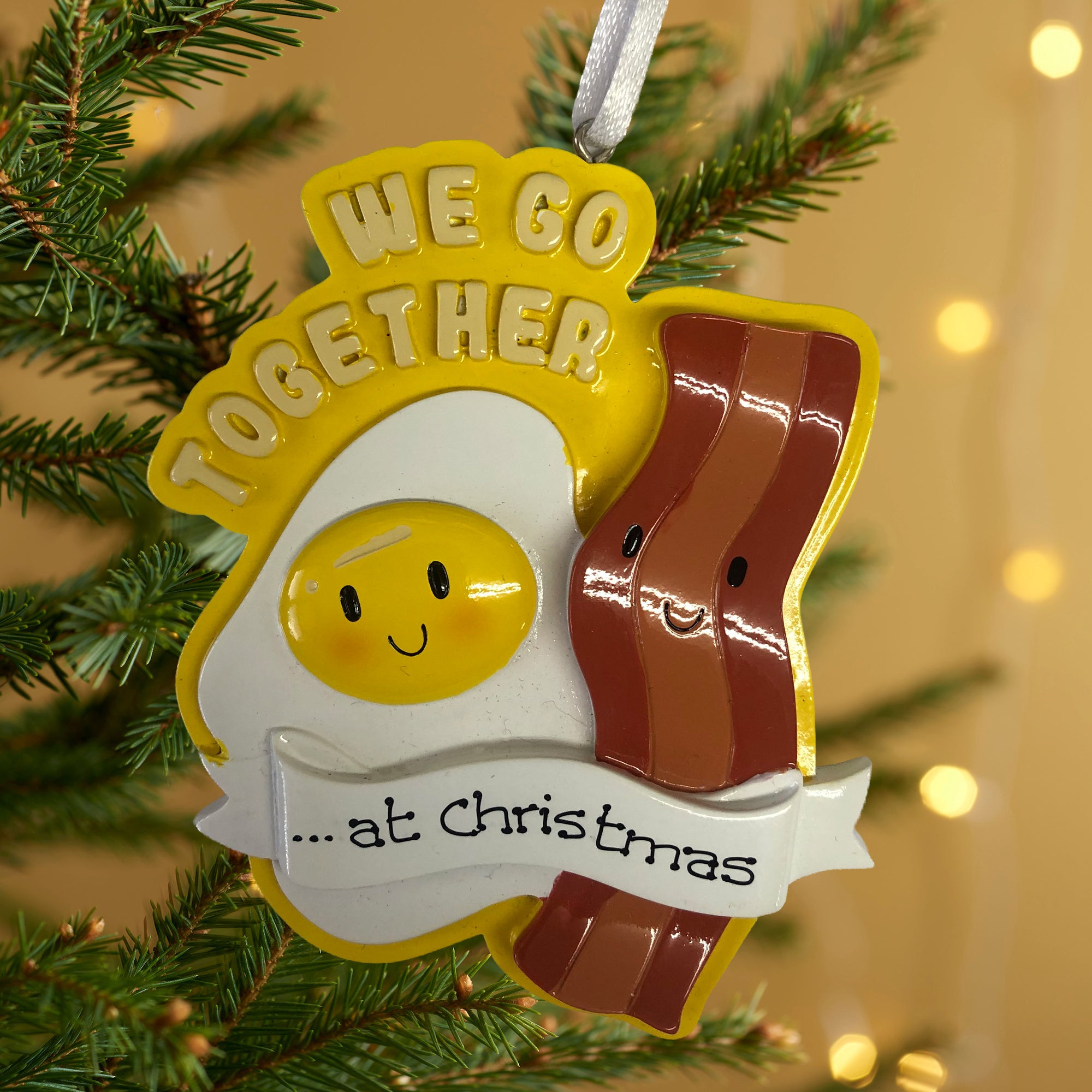 Personalised Bacon & Egg Christmas decoration
