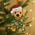 Personalised Pet Dog Christmas Xmas Tree Decoration Ornament - Dog Tangled in Lights