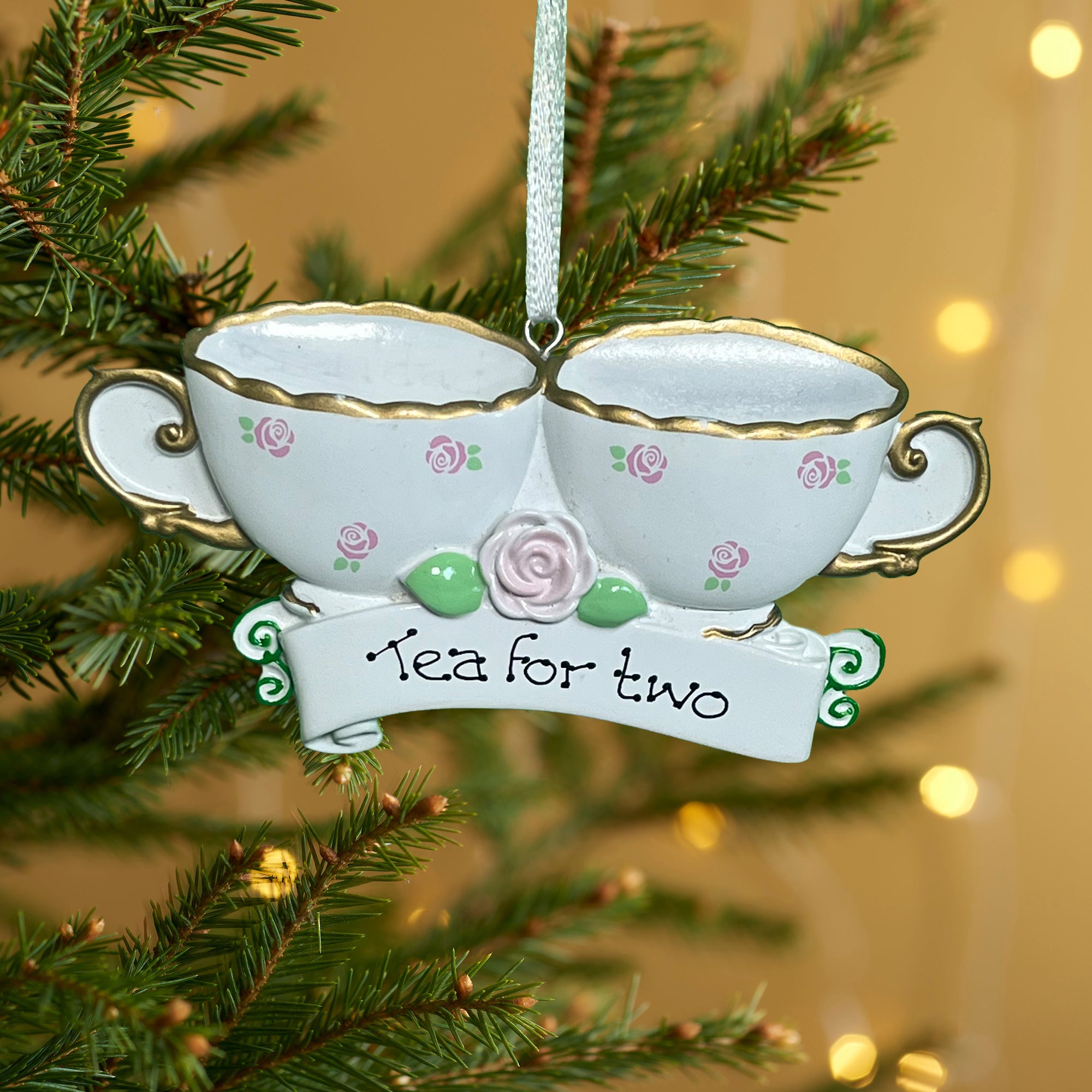 Personalised Teacups Family Christmas decoration - Family of 2