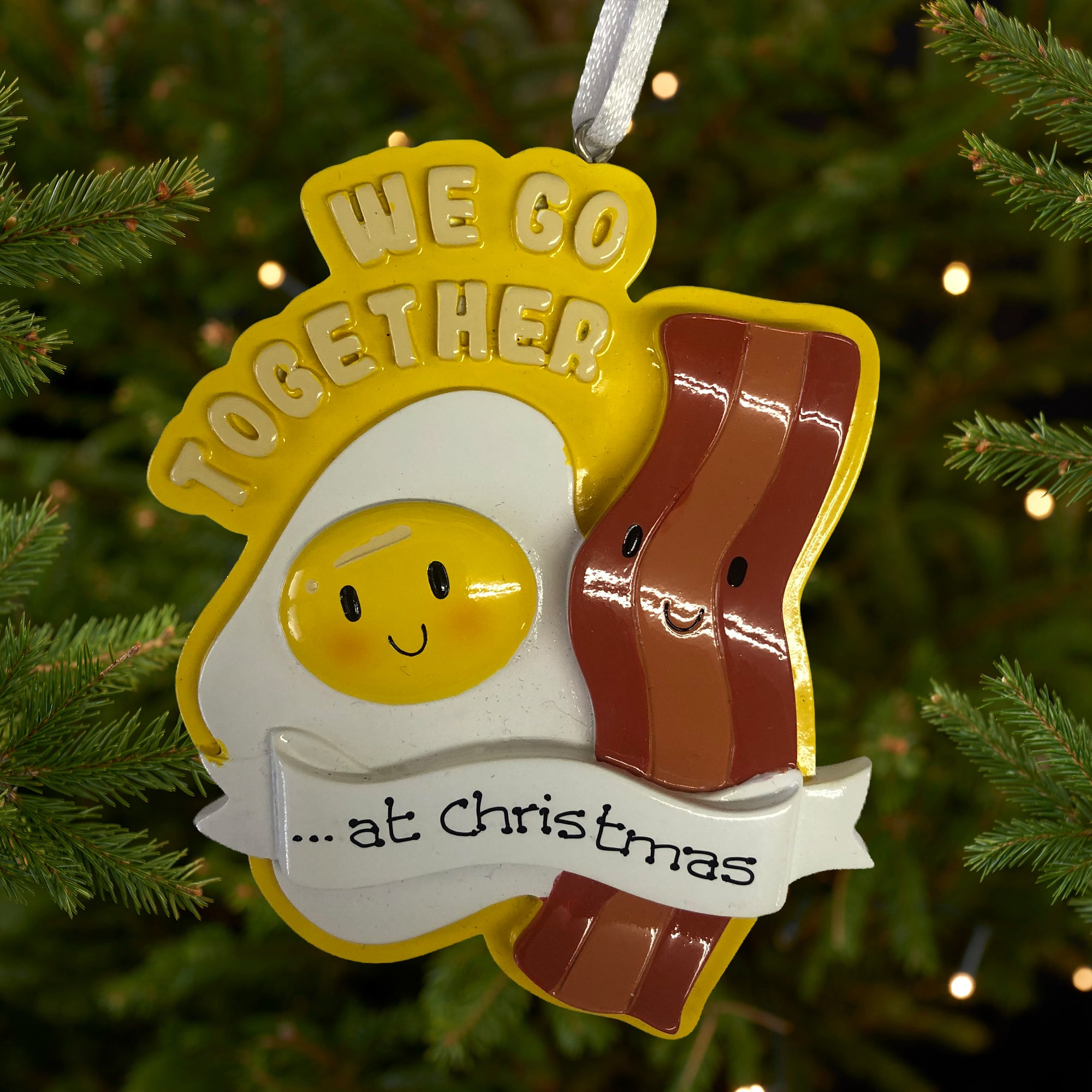 Personalised Bacon & Egg Christmas decoration