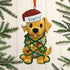 Personalised Pet Dog Christmas Xmas Tree Decoration Ornament - Dog Tangled in Lights