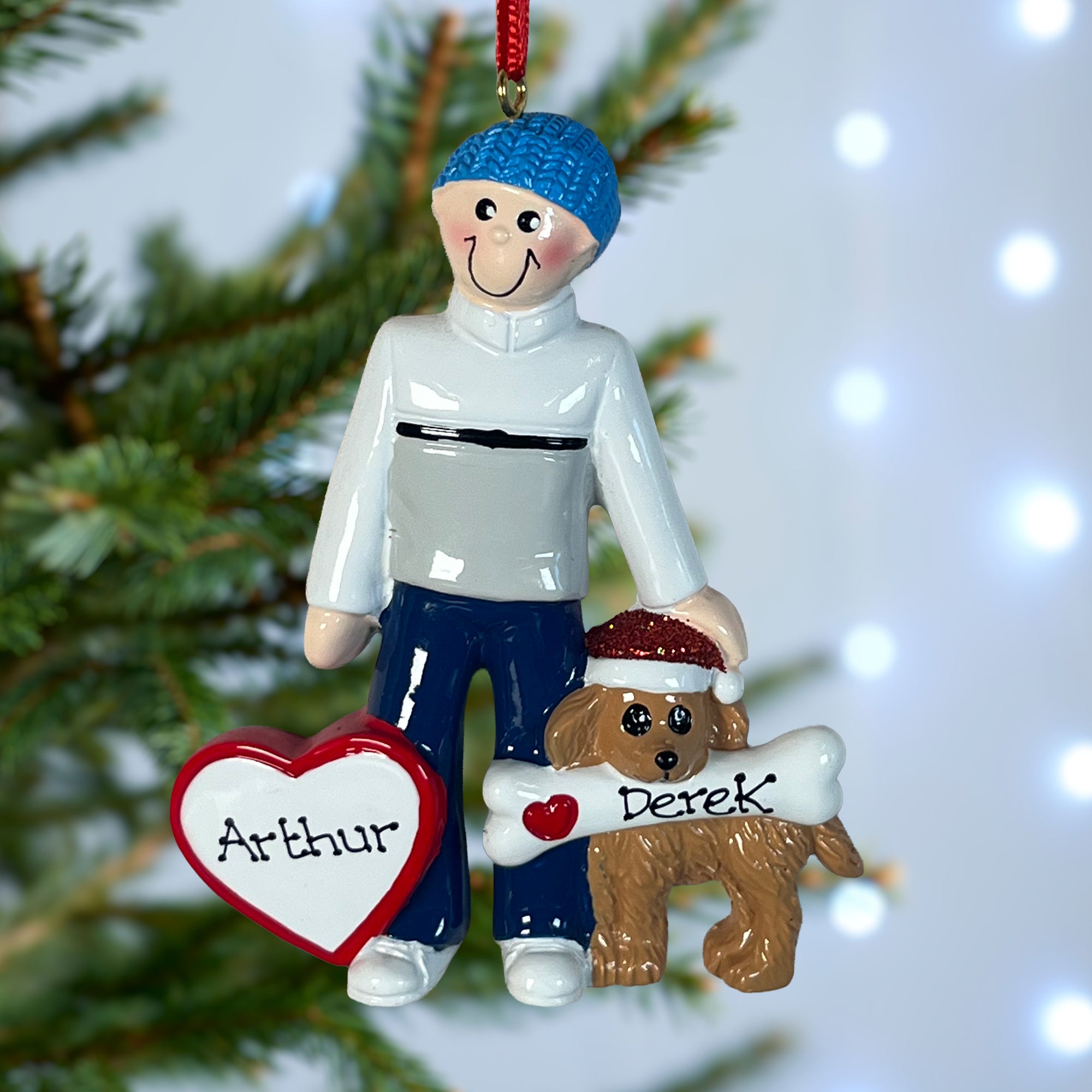 Personalised Child and Dog Christmas decoration