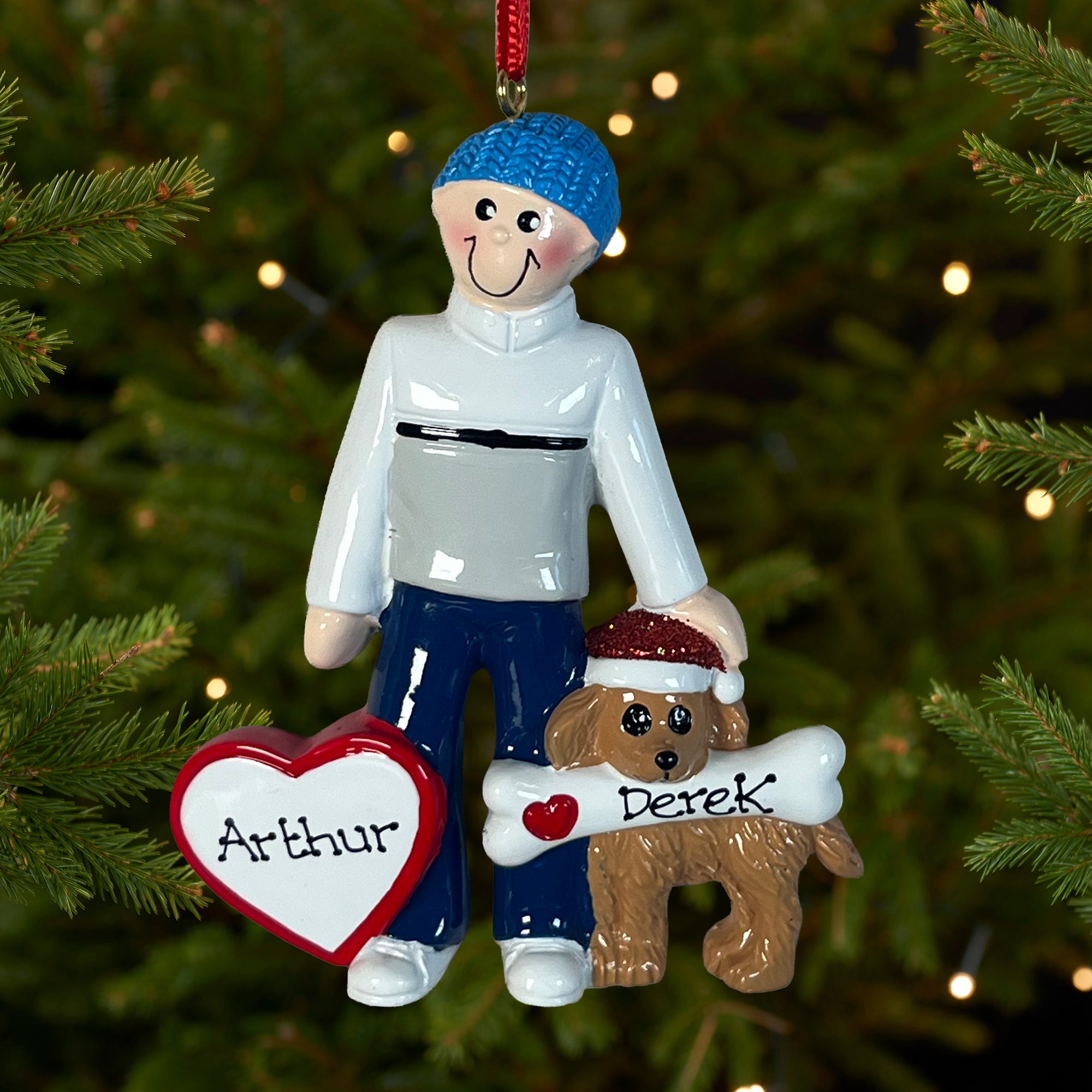 Personalised Child and Dog Christmas decoration