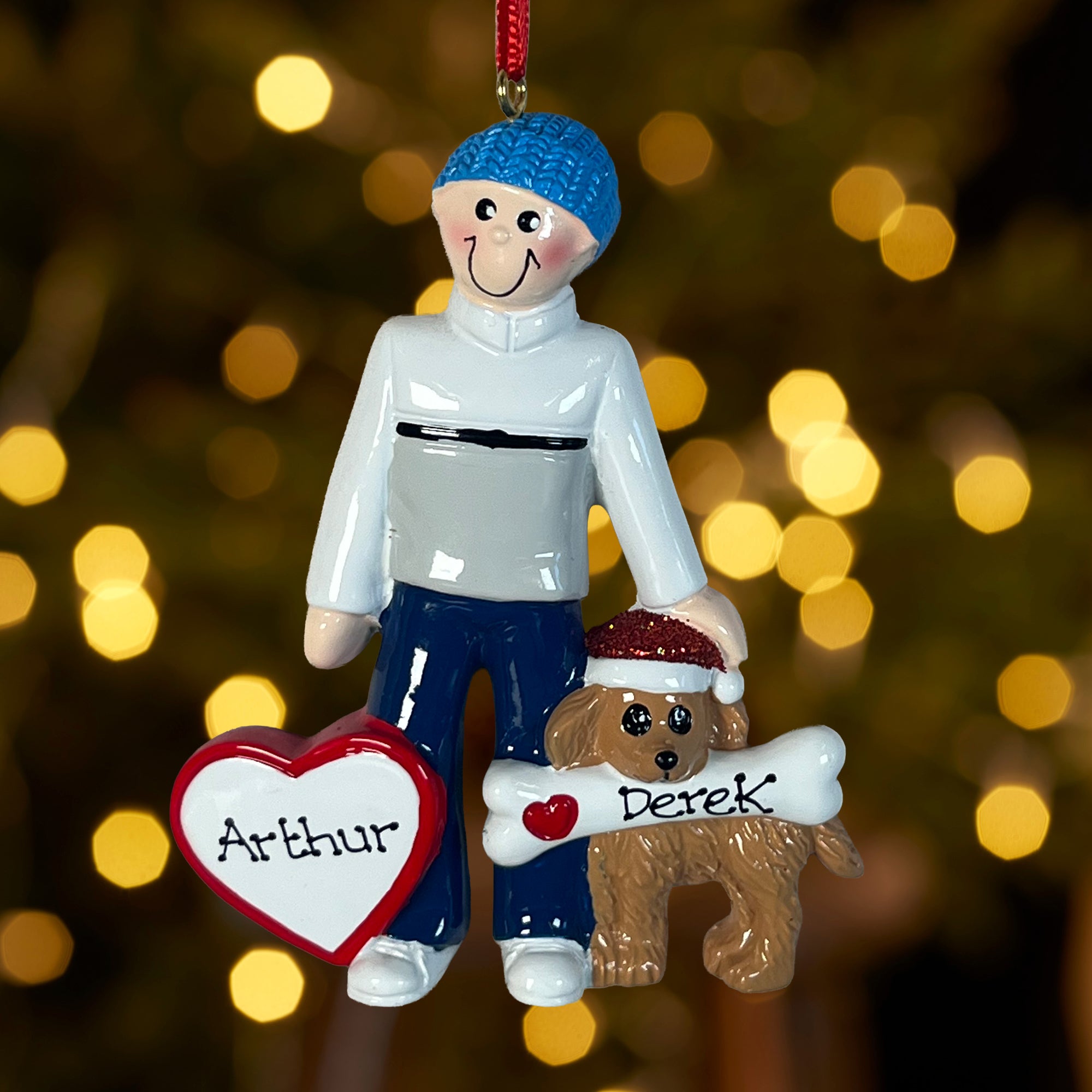 Personalised Child and Dog Christmas decoration