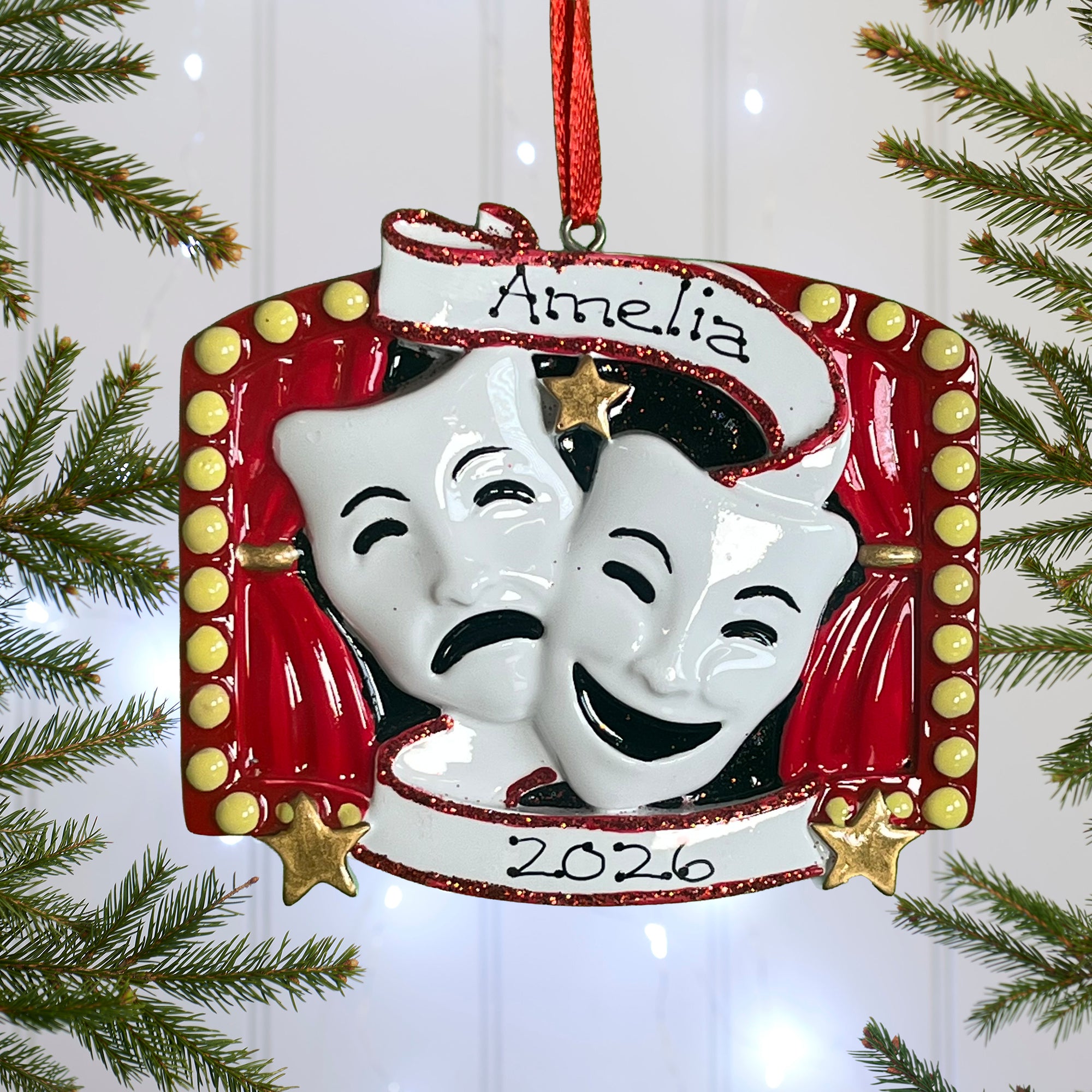 Personalised Theatre Masks Christmas decoration