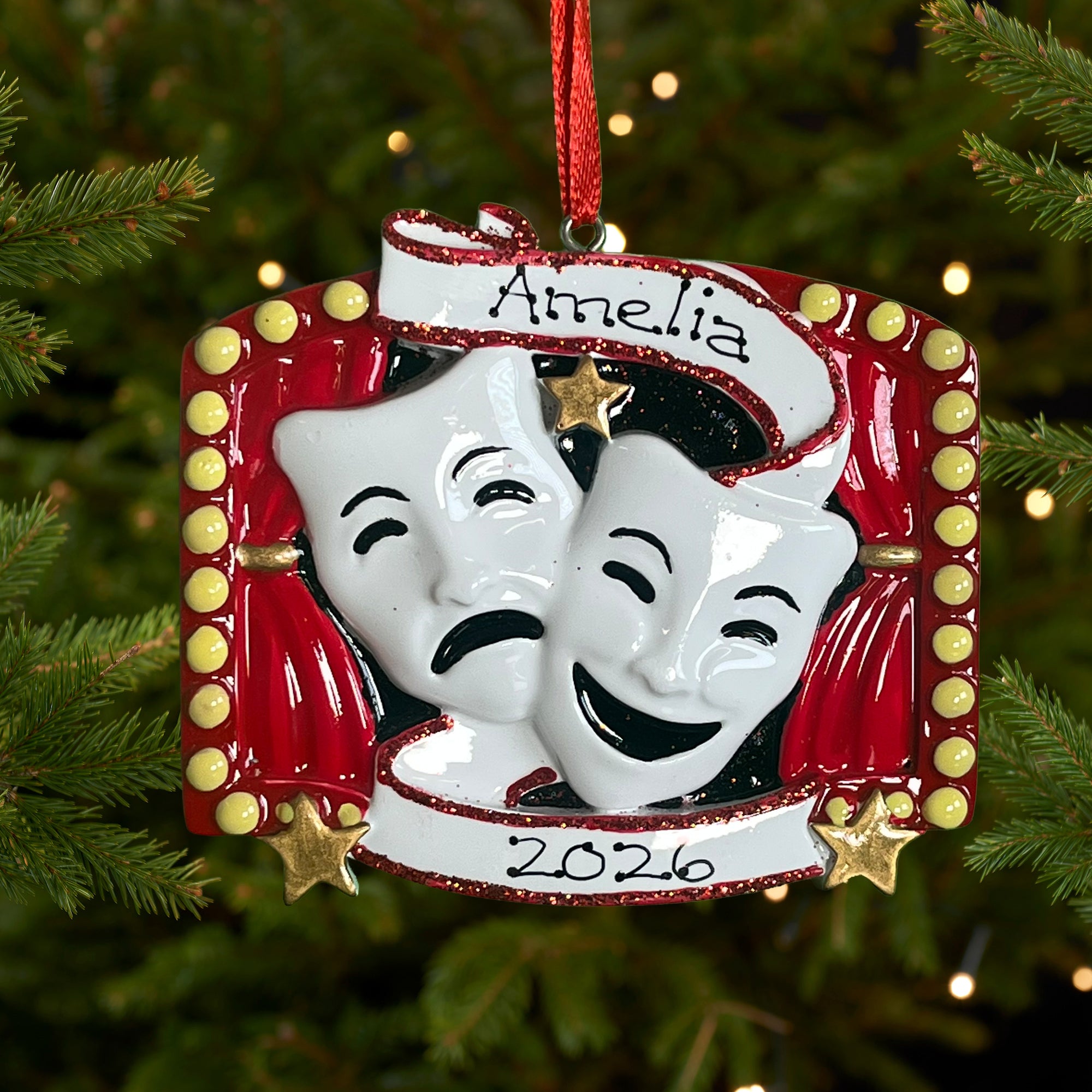 Personalised Theatre Masks Christmas decoration