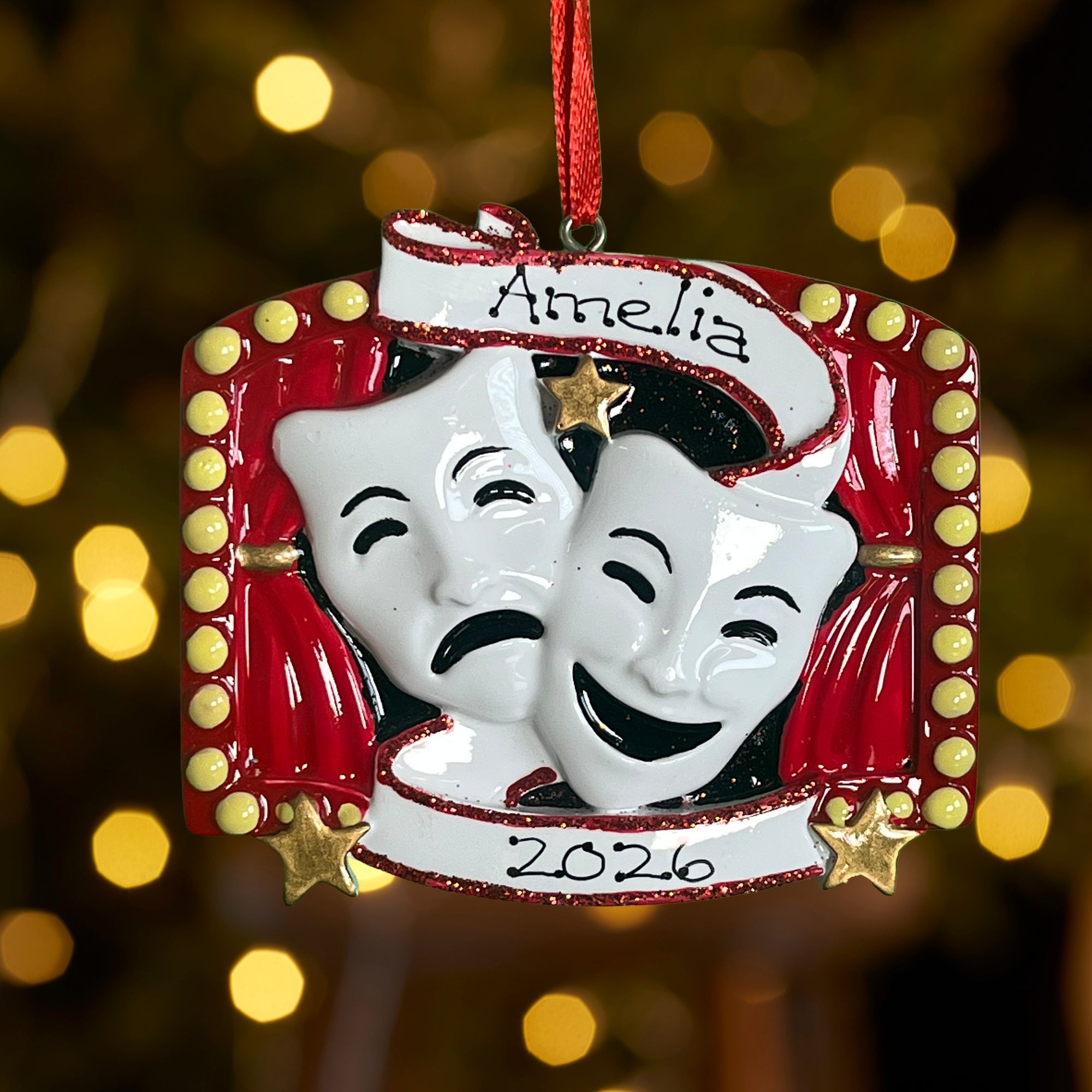 Personalised Theatre Masks Christmas decoration