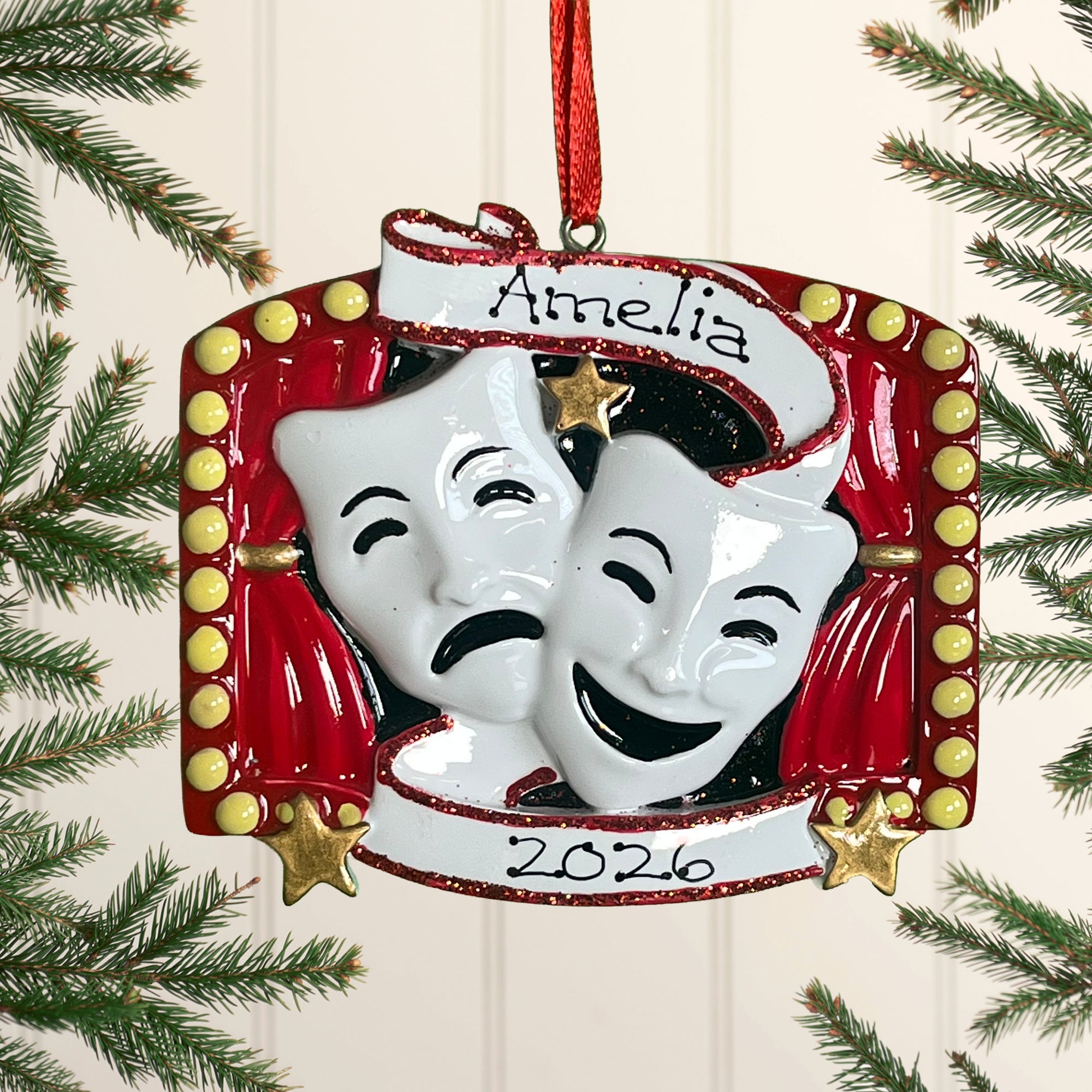 Personalised Theatre Masks Christmas decoration