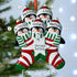 Personalised Penguin Stocking Family Christmas decoration - Family of 6