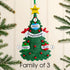 Personalised Green Tree Christmas decoration - Family of 5