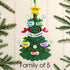 Personalised Green Tree Christmas decoration - Family of 7