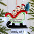 Personalised Sleigh Family Christmas decoration - Family of 3