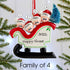 Personalised Sleigh Family Christmas decoration - Family of 4