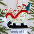 Personalised Sleigh Family Christmas decoration - Family of 5