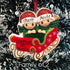 Personalised Family Christmas Xmas Tree Decoration Ornament - Sleigh Family