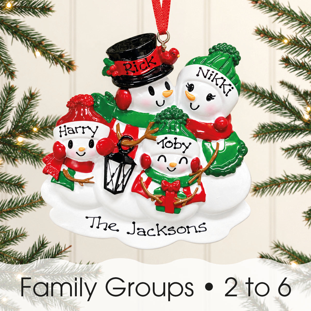 Personalised Family Christmas Xmas Tree Decoration Ornament - Snowman Family