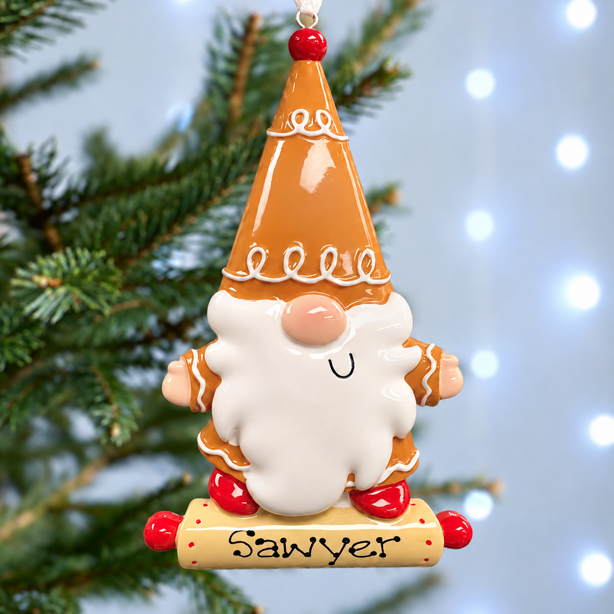 Personalised Family Christmas Xmas Tree Decoration Ornament - Gingerbread Gnome