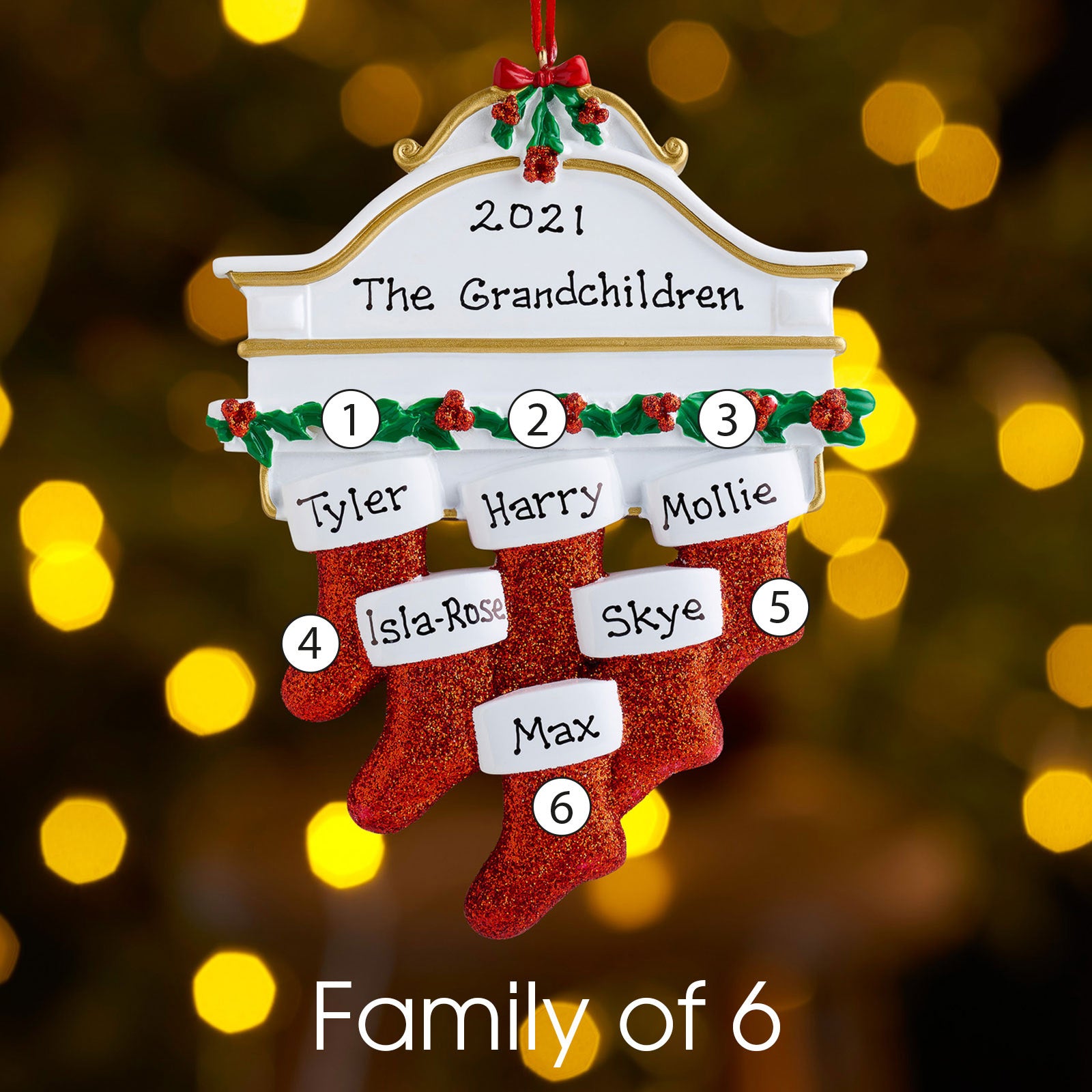 Personalised Mantel Family Christmas decoration - Family of 7