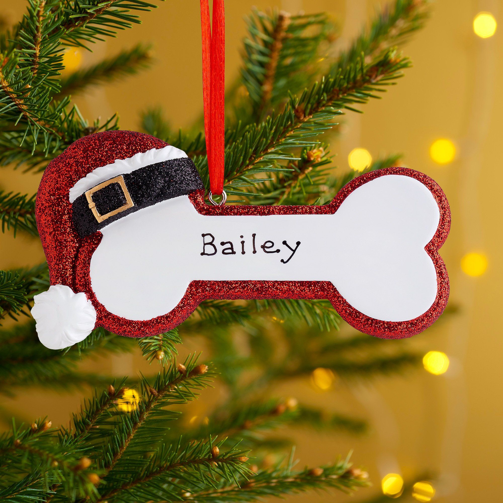 Personalised Santa Dog Bone Christmas decoration