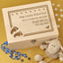 Christening Box - Personalised Laser Engraved Wooden Baby Memory Keepsake Box With Hinged Lid -Feet & Butterflies Design