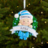 Christmas Ornament - Personalised Childs Christmas Xmas Tree Decoration Ornament - Baby In A Wreath Boy Or Girl