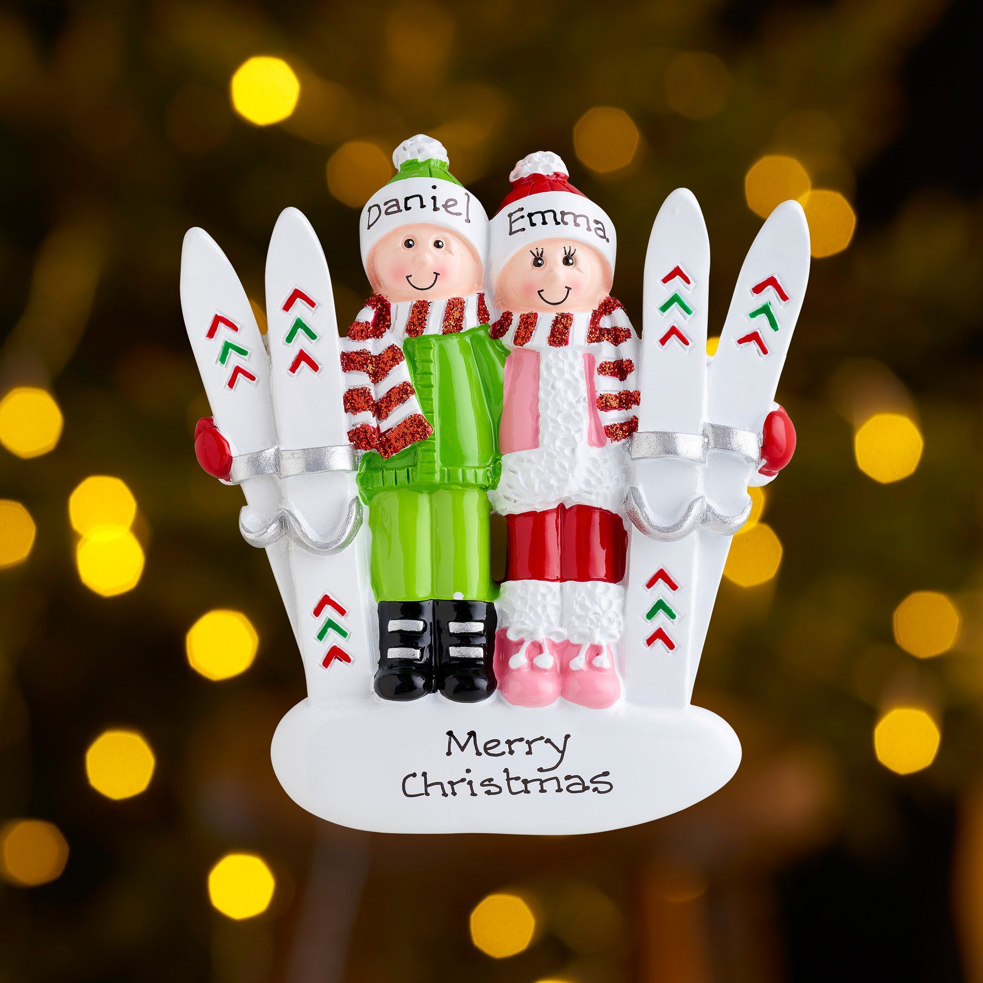 Personalised Snow Ski Couple Christmas decoration - Ski