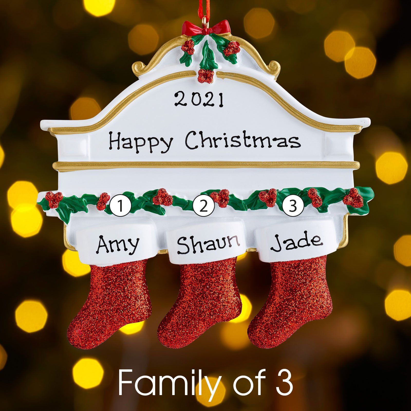 Personalised Mantel Family Christmas decoration - Family of 4