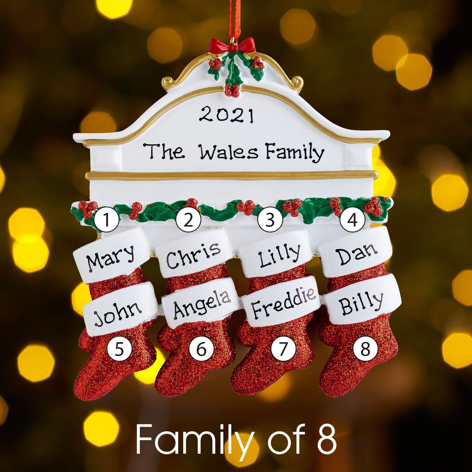 Personalised Mantel Family Christmas decoration