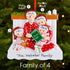 Christmas Ornament - Personalised Family Christmas Xmas Tree Decoration Ornament - Reading In Bed Family