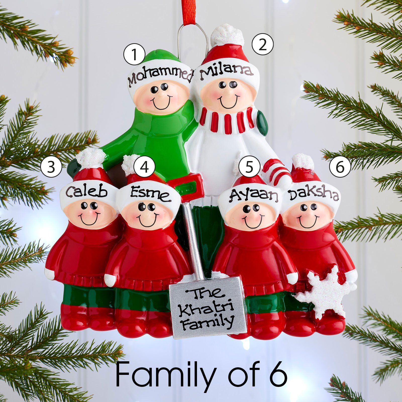 Christmas Ornament - Personalised Family Christmas Xmas Tree Decoration Ornament -  Shovel Family