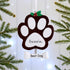 Christmas Ornament - Personalised Pet Dog Christmas Xmas Tree Decoration Ornament - Paw Print