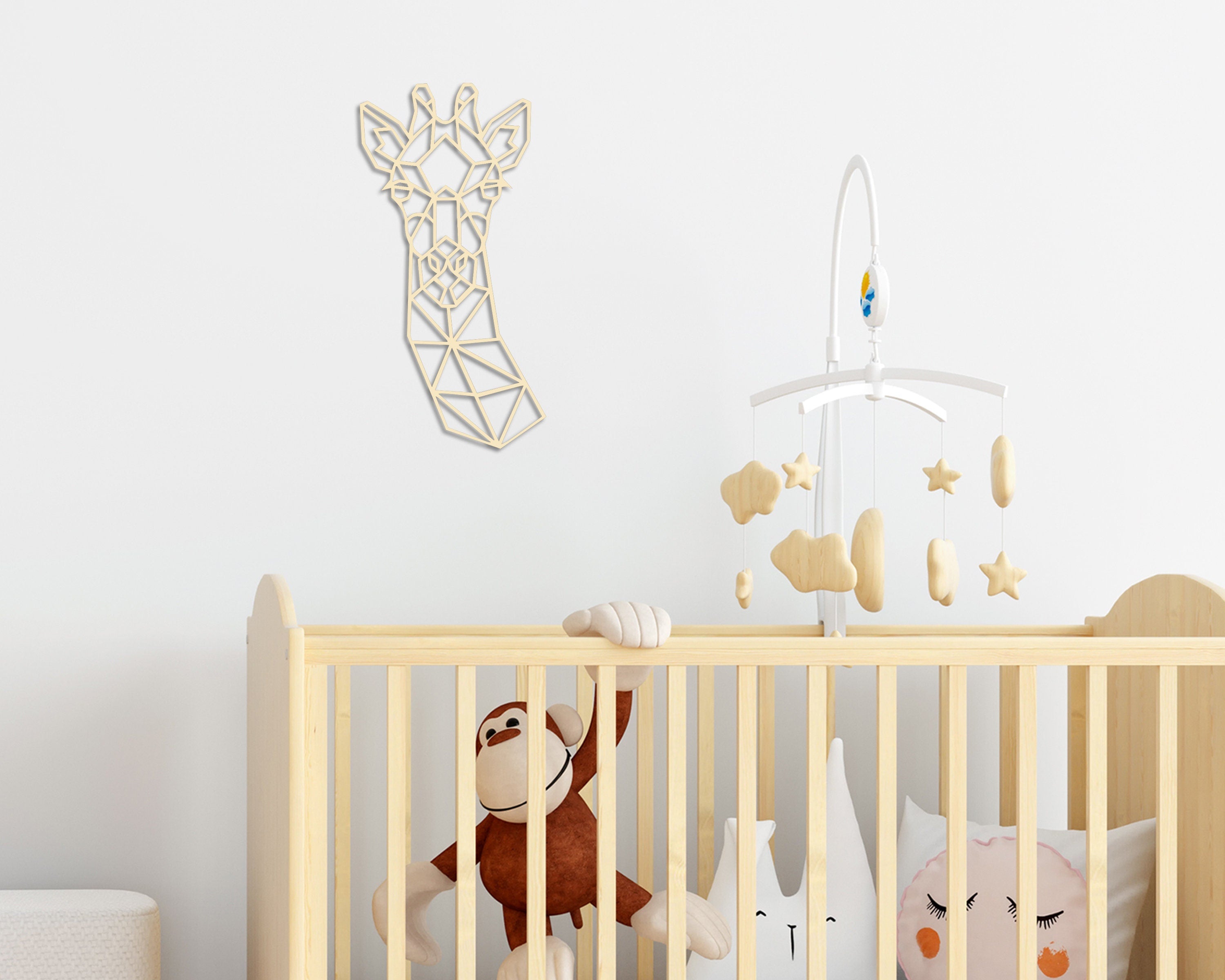 Safari Themed Wall Art, Wooden Geometric - Giraffe