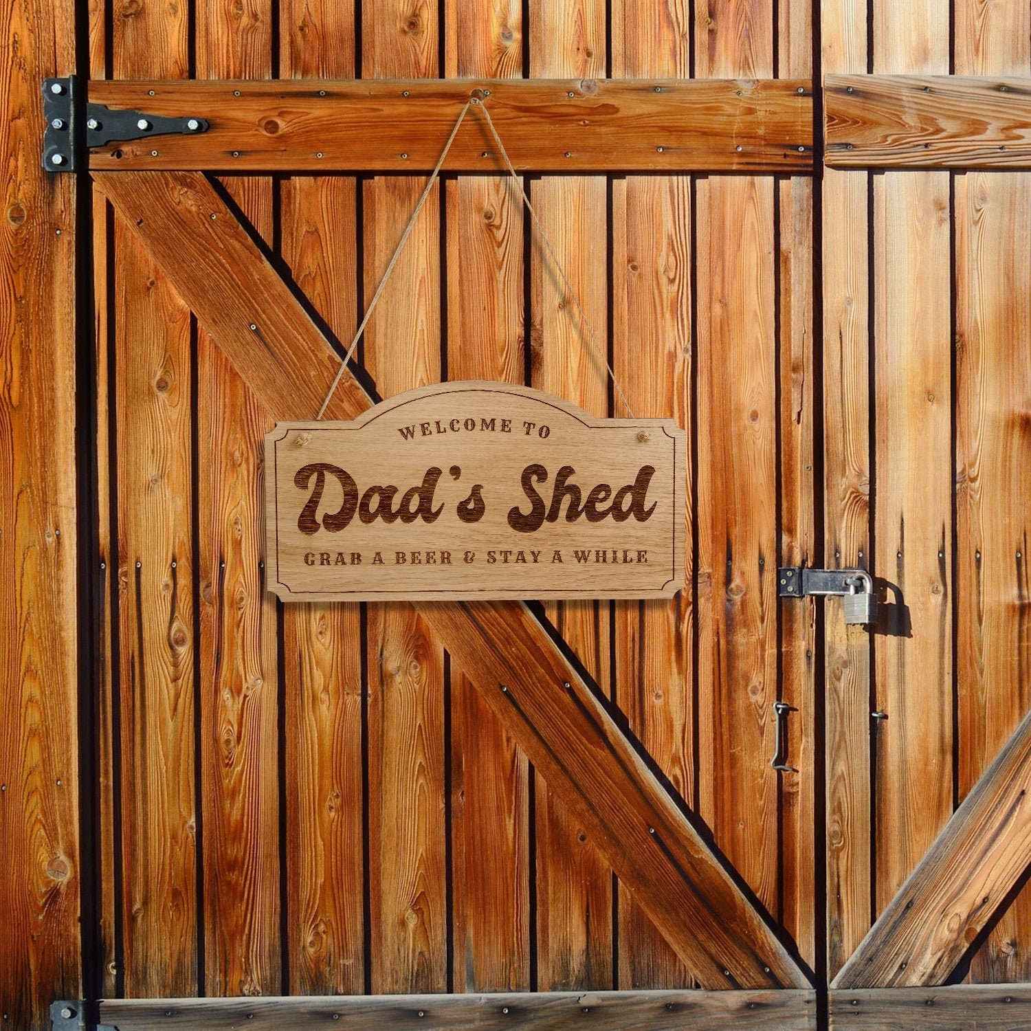 Dad's Shed Rustic Wooden Shed Cabin Man Cave Sign